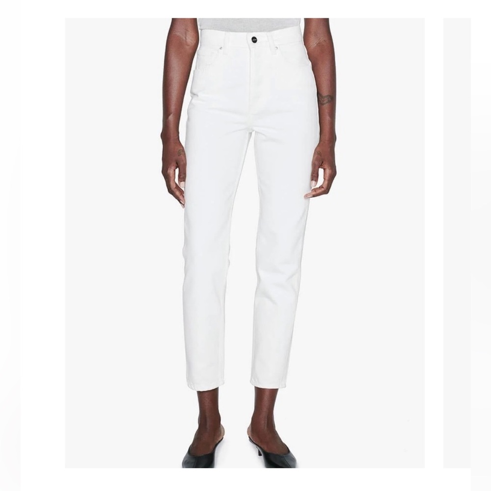 Anine Bing white Sonya high rise ankle slim fit rigid jeans denim pants size 23